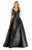 Morrell Maxie - 15907 Fitted V-Neck Sleeveless Ballgown in Black