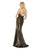 Morrell Maxie - 15910 Sleeveless Sequined V-neck Fitted Dress in Gold