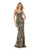 15911 Sequined V-neck Fitted Dress With Train