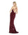 Morrell Maxie - 15915 Sequined V-neck Sheath Dress With Train in Red