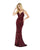 Morrell Maxie - 15915 Sequined V-neck Sheath Dress With Train in Red