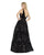 Morrell Maxie - 15924 Sequined Velvet Deep V-neck Ballgown in Black