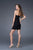 La Femme - Sequin Embellished Ruched Cocktail Dress 15937 In Black and Gold