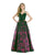 Morrell Maxie - 15940 Sleeveless Mikado Deep V-neck Jacquard Ballgown in Black and Pink