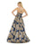 Morrell Maxie - 15944 Scoop Neck Metallic Jacquard Print Ballgown in Blue and Gold