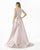 Morrell Maxie - 15959 Embroidered V-neck Dress With Mikado Overskirt in Pink