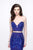 Primavera Couture - Two Piece Sequined Sweetheart Long Sheath Gown 1595 in Blue