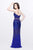 Primavera Couture - Two Piece Sequined Sweetheart Long Sheath Gown 1595 in Blue