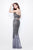 Primavera Couture - Two Piece Sequined Sweetheart Long Sheath Gown 1595 in Gray