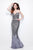 Primavera Couture - Two Piece Sequined Sweetheart Long Sheath Gown 1595 in Gray