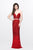 Primavera Couture - Two Piece Sequined Sweetheart Long Sheath Gown 1595 in Red