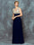 Colors Dress - 1596 Sequined V Neck Cap Sleeves Long Dress in Blue