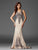 Clarisse - 3087 Geo-Embellished Halter Cutout Gown In Blue