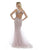 Morrell Maxie - 15976 Metallic Beaded Godet Streamed Gown in Pink