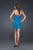 La Femme - 15984 Jeweled Sweetheart Ruched Sheath Dress In Blue and Green