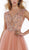 Morrell Maxie - 15984 Plunge Notched Cap Sleeve Beaded Lace Gown