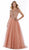Morrell Maxie - 15984 Plunge Notched Cap Sleeve Beaded Lace Gown