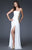 La Femme - Strapless Long Gown with Shimmering Sheer Side 15985 In White and Gold