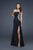 La Femme - 15985 Strapless Long Gown with Shimmering Sheer Side In Black