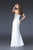 La Femme - Strapless Long Gown with Shimmering Sheer Side 15985 - 1 pc White/Gold In Size 6 Available