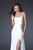 La Femme - Strapless Long Gown with Shimmering Sheer Side 15985 - 1 pc White/Gold In Size 6 Available