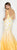 Colors Dress - 1598 Floral Ombre Satin Evening Dress in Yellow