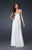 La Femme - Stunning Sequined Sweetheart Neck Sheath Dress 15991 in White and Gold