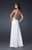 La Femme - Stunning Sequined Sweetheart Neck Sheath Dress 15991 in White and Gold
