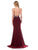 Colors Dress - 1599 Sleeveless V Neck Long Dress with Beaded Waist in Red