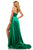 Sherri Hill - 52921 Halter Neck Satin A-line Dress with Slit