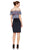 Tadashi Shoji - Feathered Lace Cocktail Dress In Purple and Black