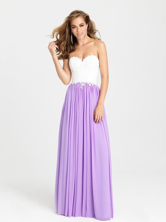 Madison James - 16-311 Dress in White Lilac