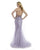 Morrell Maxie - 16003 Illusion Halter Neck Beaded Mermaid Gown in Purple