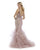 Morrell Maxie - 16007 Embellished Plunging V-neck Tulle Mermaid Dress in Pink