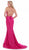 Morrell Maxie - 16020 Deep V-neck Satin Charmeuse Mermaid Dress in Pink