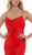 Morrell Maxie - 16021 Draped Neckline Satin Charmeuse Formal Dress in Red