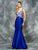 Colors Dress - 1602 Bejeweled V-neck Mermaid Dress in Blue