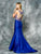 Colors Dress - 1602 Bejeweled V-neck Mermaid Dress in Blue