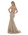 Morrell Maxie - 16032 Strappy Wide Scoop Mermaid Gown in Neutral