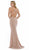 Morrell Maxie - 16033 Strappy Plunging V-Neck Sheath Evening Dress in Pink