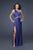 La Femme - 16033 Bejeweled Asymmetric Sheath Dress In Purple