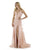 Morrell Maxie - 16035 V-neck Tulle Embroidered Dress With Overskirt in Pink