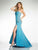 Tiffany Homecoming - 16036 Embellished Asymmetric Trumpet Dress In Blue and Silver
