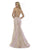 Morrell Maxie - 16038 Strappy Scoop Fitted Mermaid Gown in Pink and Gold