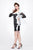 Primavera Couture - Sheer Long Sleeve Floral Cocktail Dress 1603 in Black and White