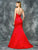 Colors Dress - 1603 Ruched Illusion Evening Gown in Red