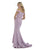 Morrell Maxie - 16042 Off-Shoulder Stretch Crepe Ruffled Trumpet Dress in Purple