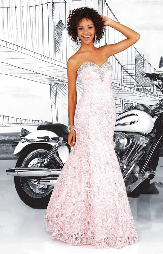 Tiffany Homecoming - 16043 Strapless Sweetheart Trumpet Gown In Pink
