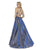 Morrell Maxie - 16044 Embellished Halter Shimmer Mikado A-line Dress in Blue