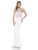 Colors Dress - 1604 Shimmering Halter Keyhole Evening Dress in White